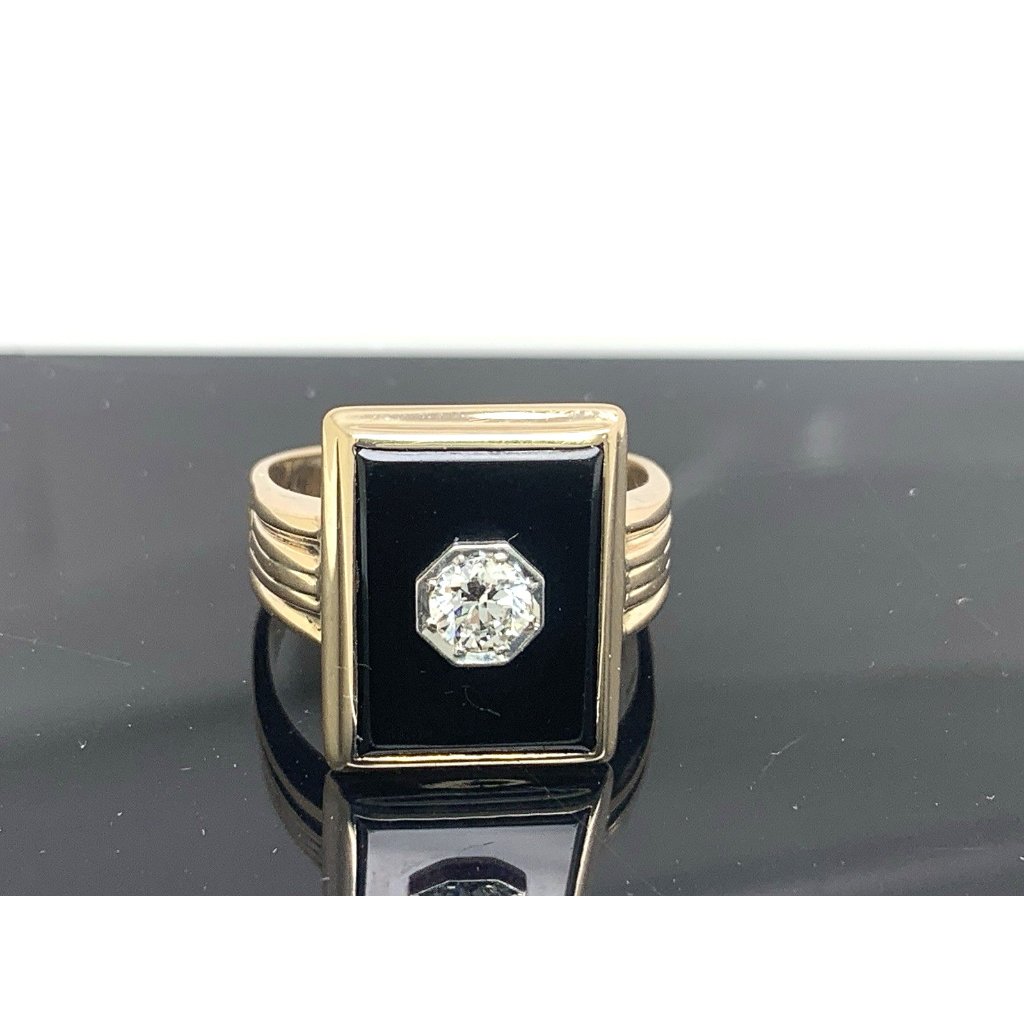 Statement Ring 10k Yellow Gold 050ct Diamond Cocktail Estate Jewelry Size 975